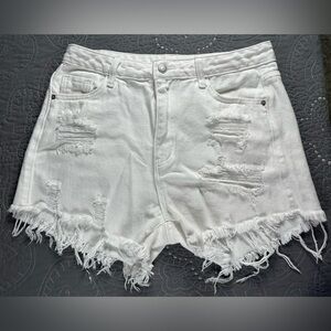 SHEIN Women’s White Denim Shorts Size L
